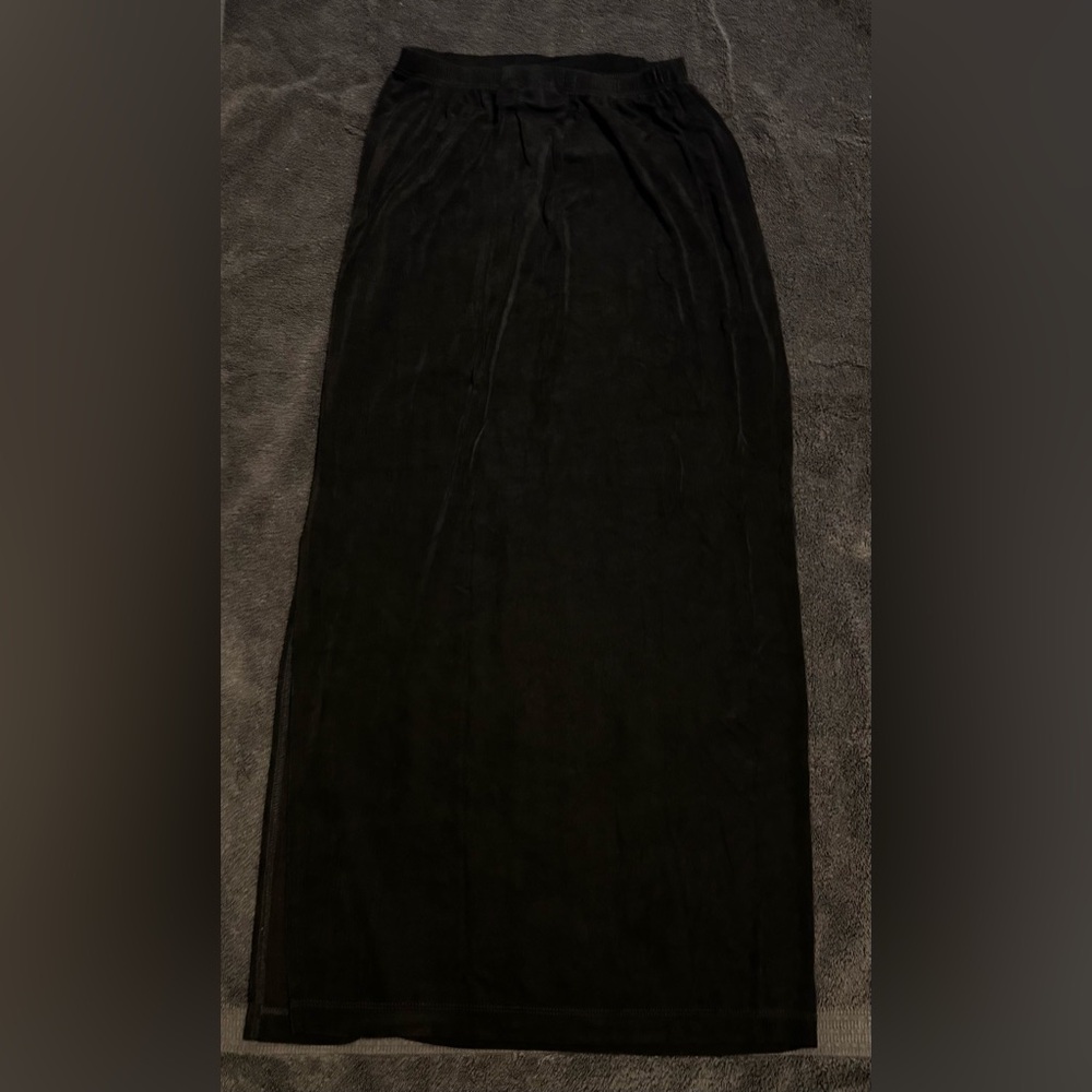 Vtg 90s Chico's Classic Black Maxi Skirt